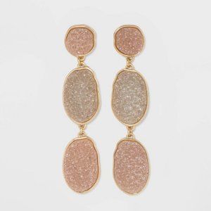 3/$20 BaubleBar Tri-Tone Druzy Drop Earrings